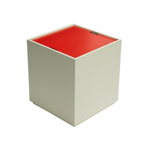 Hübsch Vault Side table/Storage Box Light Green/ Red