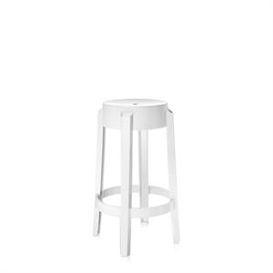 Kartell Charles Ghost Bar Stool H65 Glossy White