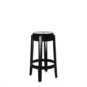 Kartell Charles Ghost Bar Stool H65 Glossy Black