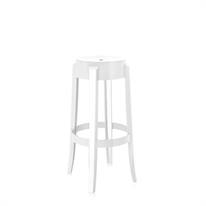 Kartell Charles Ghost Bar Stool H75 Glossy White