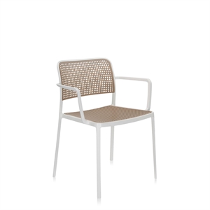 Kartell AUDREY puutarhatuoli käsinojilla valkoinen/hiekka