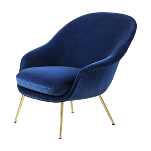 GUBI Bat Armchair Velvet 420 Sapphire Blue