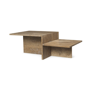 Ferm Living Distinct Coffee Table Dark Brown Travertine