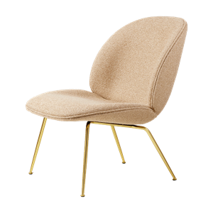 GUBI Beetle Armchair Around Bouclé 004 With Legs In Semi Matt Brass