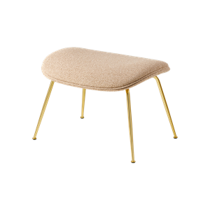 GUBI Beetle Ottoman Around Bouclé 004 With Legs In Semi Matt Brass