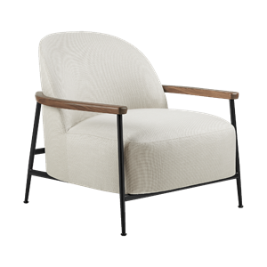 GUBI Senjour Armchair With Armrests Plain 0001 With Legs In Matt Black