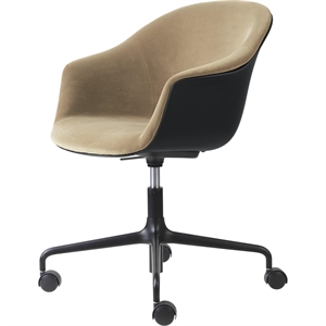 GUBI Bat Office Chair Upholstered Front Matt Black/905 Dune