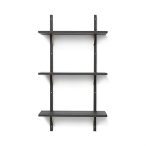 Ferm Living Sector Shelf Triple Narrow Black Ash/Brass