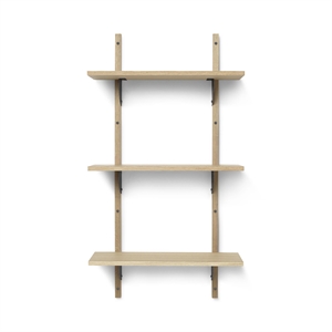 Ferm Living Sector Shelf Triple Narrow Oak/Black Brass