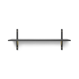 Ferm Living Sector Shelf Single Wide Black Ash/Brass