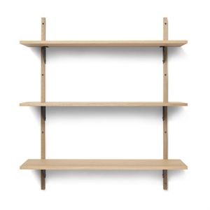 Ferm Living Sector Shelf Triple Wide Oak/Black Brass