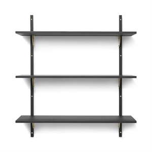 Ferm Living Sector Shelf Triple Wide Black Ash/Brass