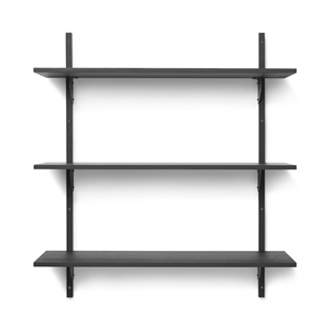 Ferm Living Sector Shelf Triple Wide Black Ash/Black Brass