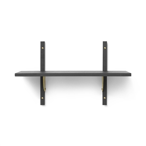 Ferm Living Sector Shelf Single Narrow Black Ash/Brass