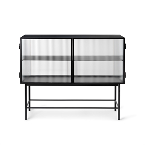 Ferm Living Haze Sideboard Ribbed Glass Black