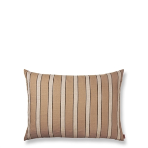 Ferm Living Brown Cotton Pillow Large Stripe