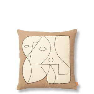 Ferm Living Figure Cushion 50x50 cm Dark Taupe/ Off White