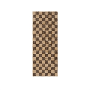 Ferm Living Check Wool Jute Rug 70x180 Coffee/Natural