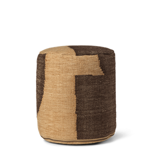 Ferm Living Forene Cylinder Pouf Tan/Chocolate