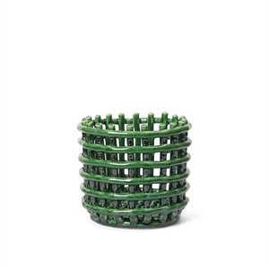 Ferm Living Ceramic Basket Small Emerald Green