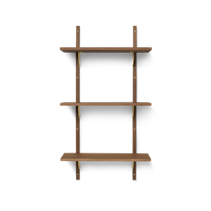 Ferm Living Sector Triple/Narrow Shelf Smoked Oak/ Brass