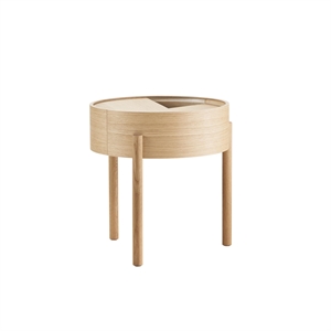 Woud Arc Side Table 42 cm White Pigmented Oak