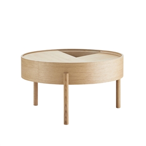 Woud Arc Coffee Table 89 cm White Pigmented Oak