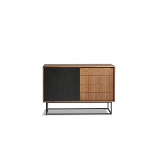 Woud Virka Chest of Drawers High Walnut/ Black