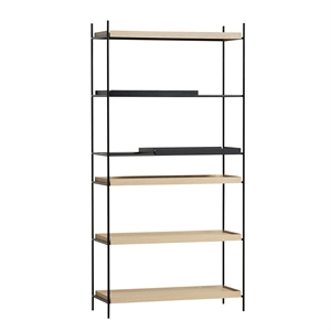 Woud Tray Bookcase High Oak/Black