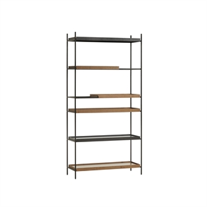 Woud Tray Configuration 20 -hyllyjärjestelmä, Korkea, Musta/pähkinä