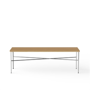 NINE Inline Coffee Table 120x40 Stainless Steel/Oak