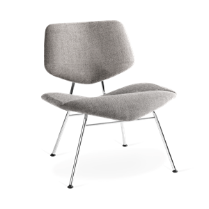 VERMUND VL135 Lounge Chair Gray Fabric/Chrome Frame