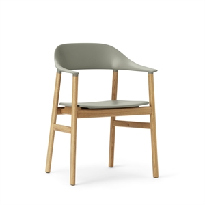 Normann Copenhagen Herit Dining Chair w. Armrest Oak/Dusty Green