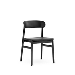 Normann Copenhagen Herit Dining Chair Leather Upholstered Black Oak