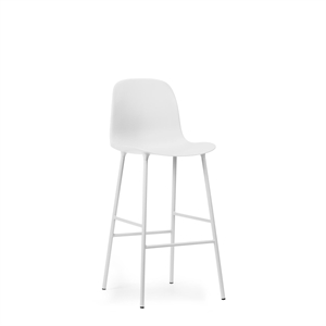 Normann Copenhagen Form Bar Stool with Backrest H75 cm White/ White Steel