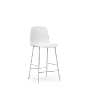 Normann Copenhagen Form Bar Stool with Backrest H65 cm White/ White Steel