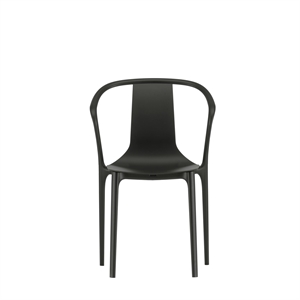 Vitra Belleville Outdoor tuoli käsinojilla ja muovikuorella Deep Black