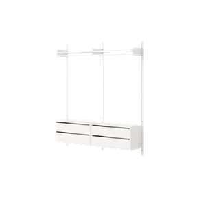 New Works Wardrobe Shelf 2 Bookcase With Drawers White