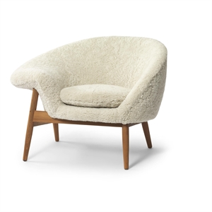 Warm Nordic Fried Egg Left Armchair Sheepskin Moonlight