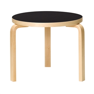 artek 90D Table Birch/ Black Linoleum