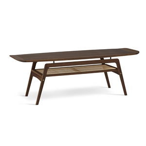 Warm Nordic Surfboard Coffee Table Walnut w. Shelf