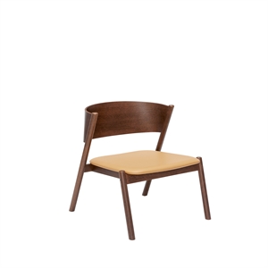 Hübsch Oblique Armchair Leather/Dark Brown