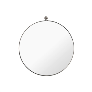 Kristina Dam Studio Dowel Round Mirror Large Steel/ Walnut