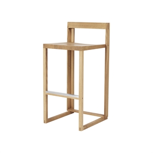 Kristina Dam Studio Outline Barstool Lacquered Oak/ Brushed Aluminum