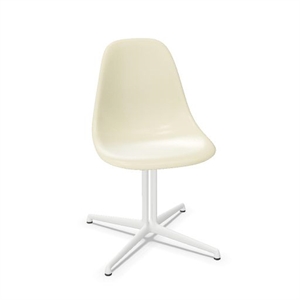 Vitra Eames Fiberglass DSL -ruokapöydän tuoli, pergamentti/sileä valkoinen