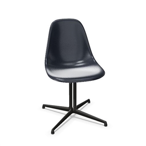 Vitra Eames Fiberglass DSL -ruokapöydän tuoli, tummansininen/sileä, perus, tumma