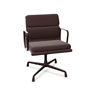 Vitra Soft Pad EA 208 -toimistotuoli Pyörivällä Kiskolla, Tummanpunainen/nero/tumma Bordeaux
