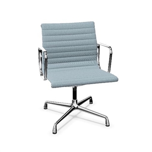 Vitra Aluminum EA 107 -toimistotuoli Hopsak Sea Blue/Ivory/Kromi