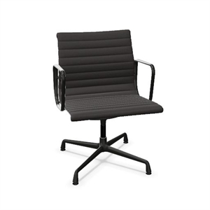 Vitra Aluminum EA 108 -toimistotuoli Pyörivällä Hopsak-istuimella, Tummanharmaa/musta