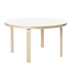 artek Aalto 90A Pyöreä Pöytä 60cm Koivu/valkoinen Laminaatti